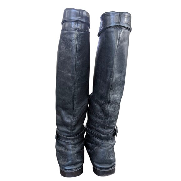 FRYE Women's Shirley Cuffed Black leather zip up Boots - Size 7 B - Picture 5 of 14